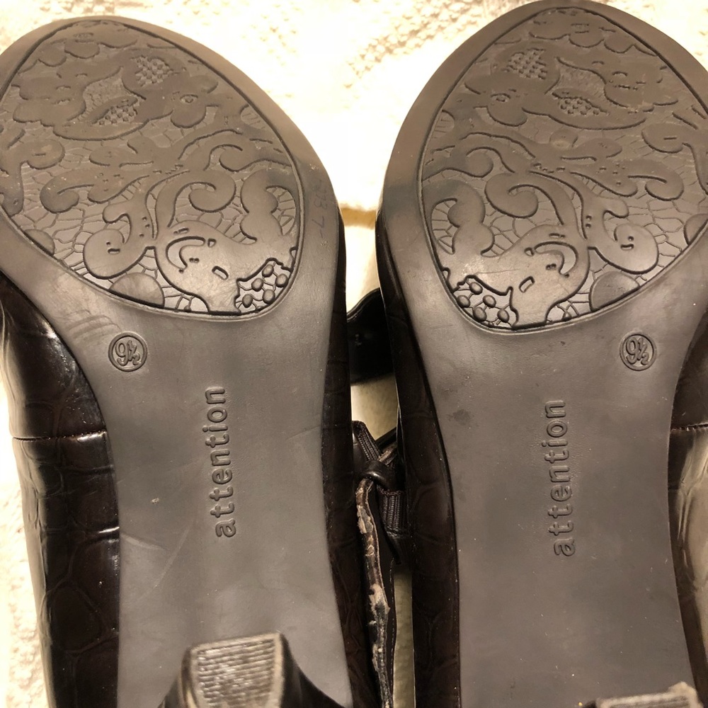 Mary Janes - Black leather -chunky heels 9.5 - Picture 5 of 8